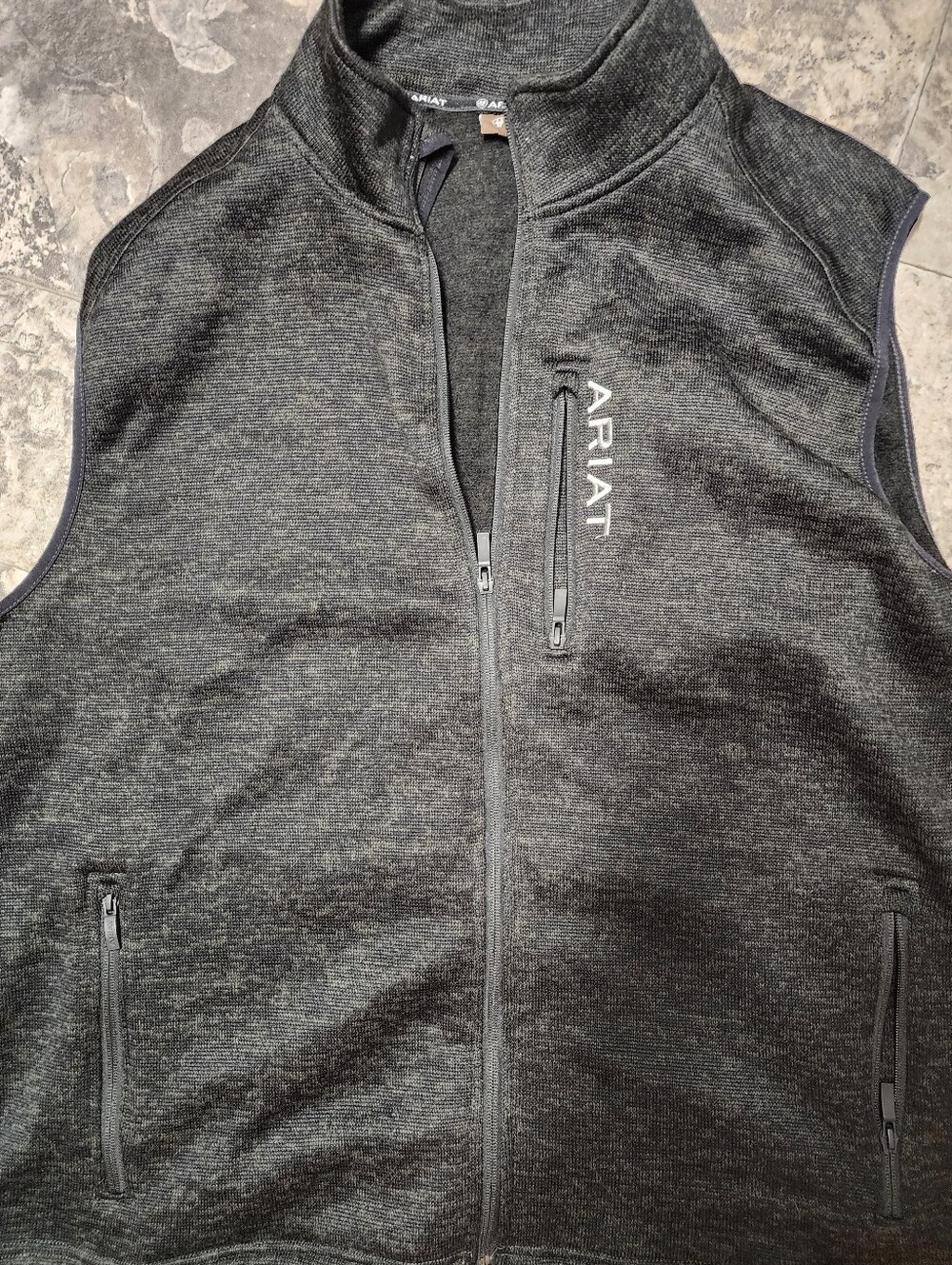 Ariat Caldwell Full Zip Vest XXL Black  Fleece Lined Western NWOT